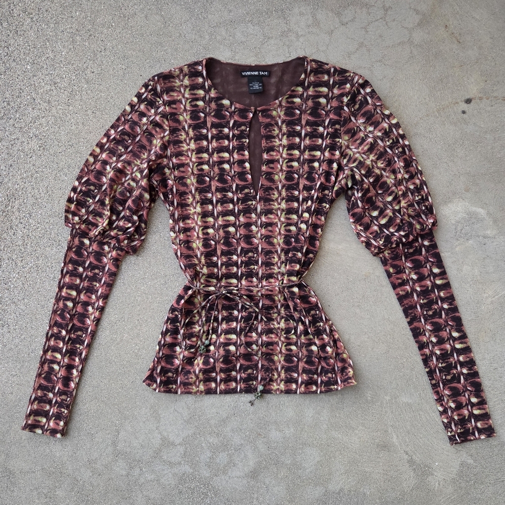 Vivienne Tam Bubble Mesh Top